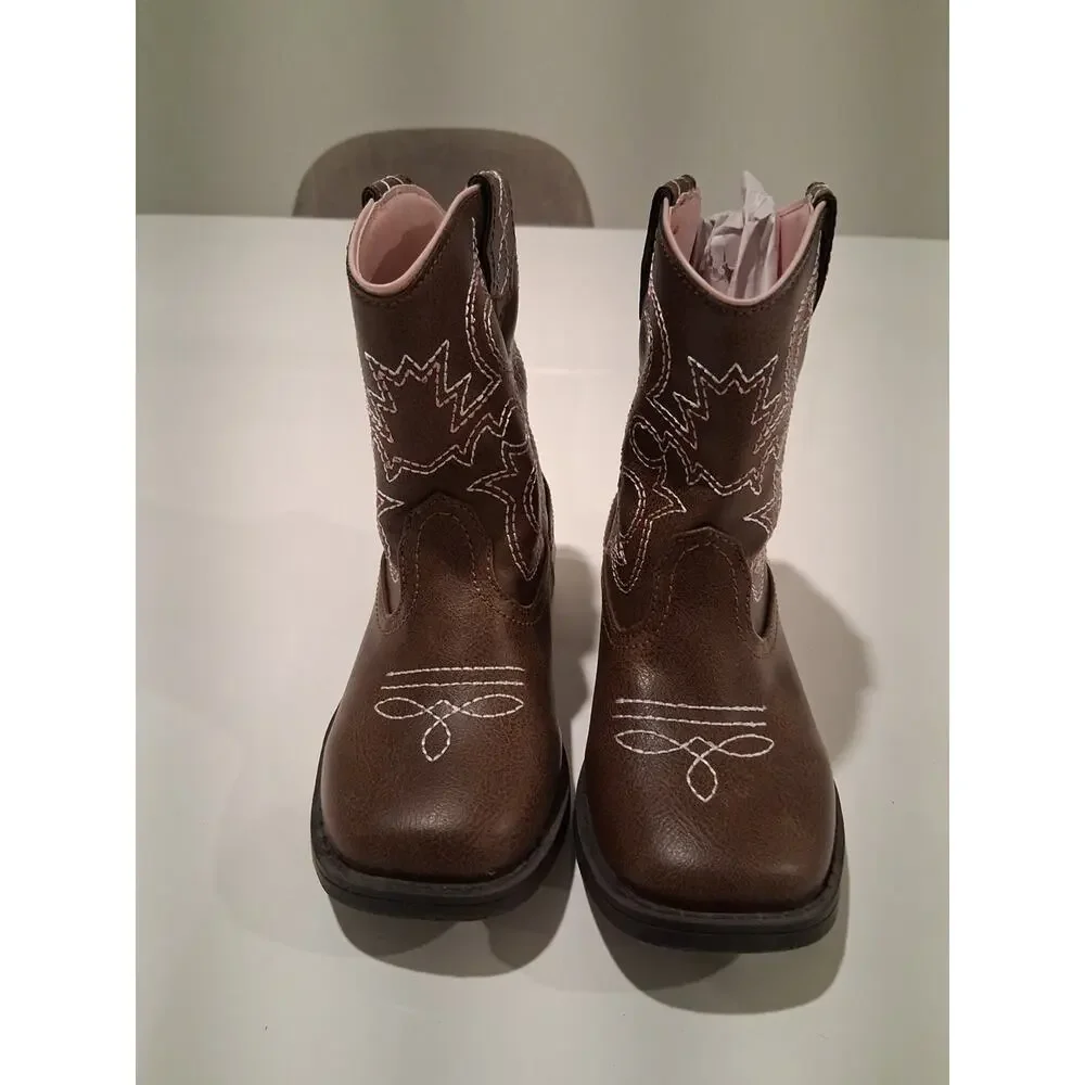 Wonder Nation Girl's Brown Western Cowboy Boots Size 9C